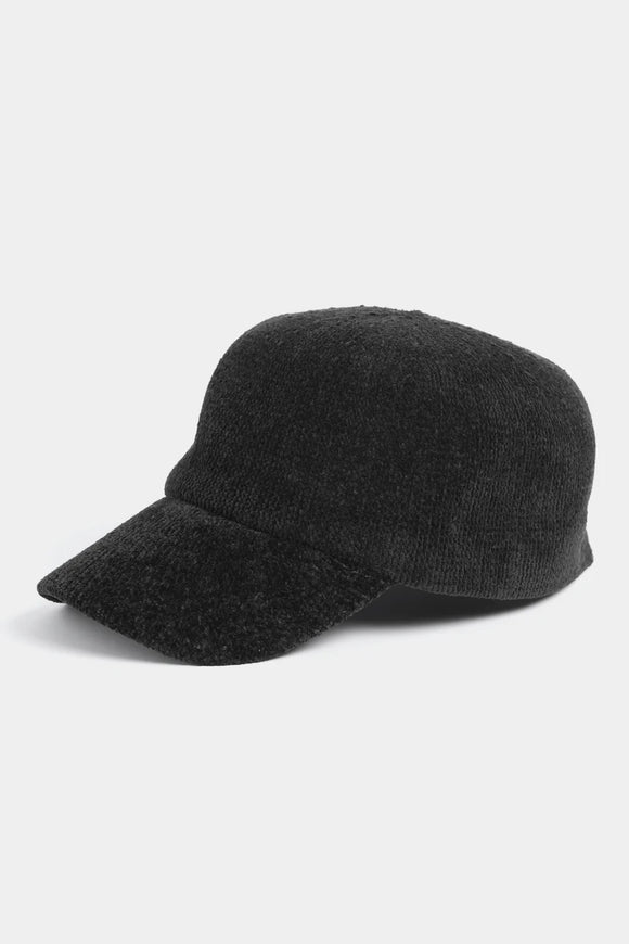 Black Chenille Baseball Hat