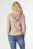 Taupe Hooded Baby Rib Top