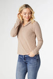 Taupe Hooded Baby Rib Top