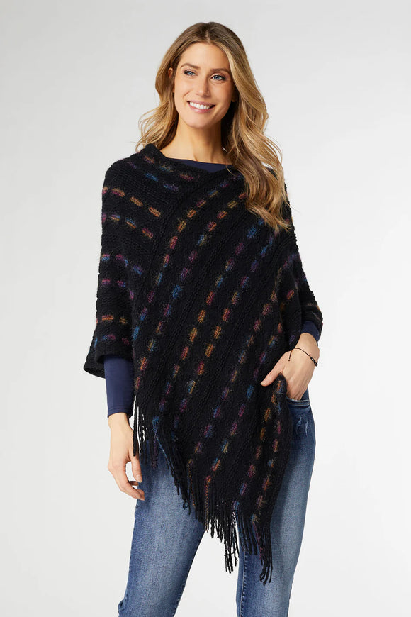 Emily Brushed Fringed Poncho