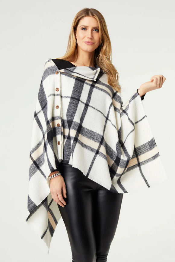 Adela Supersoft Plaid Poncho