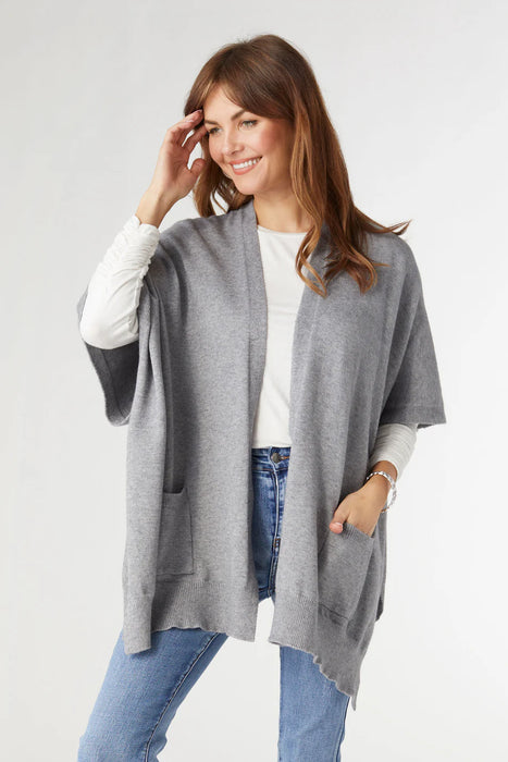 Alani Lightweight Cardigan with Pockets - Mid Heather Gray