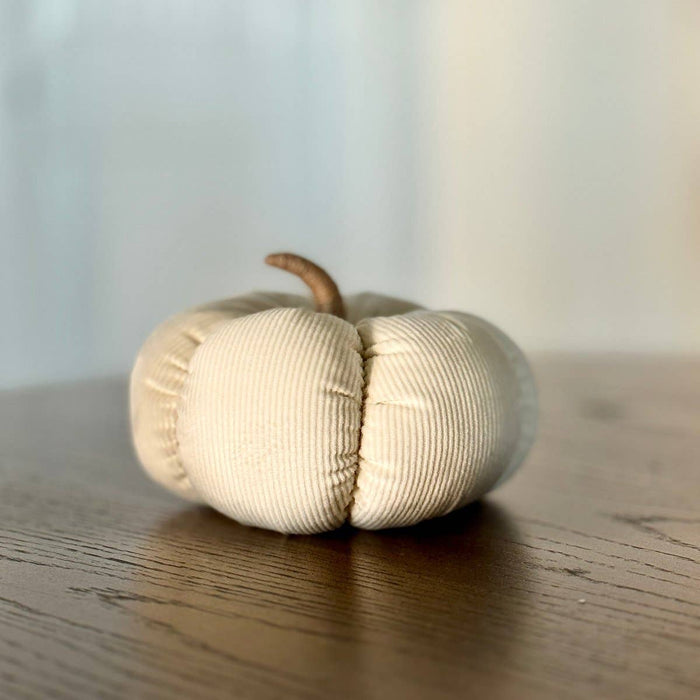 Lrg. Cream Corduroy Pumpkin