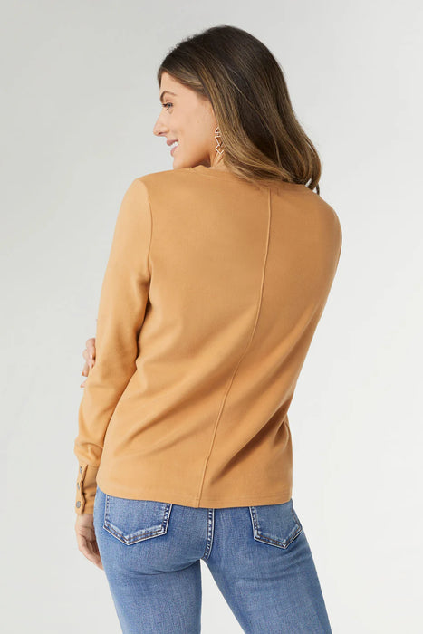 Alexis Super Soft Top with Snap Cuff - Camel