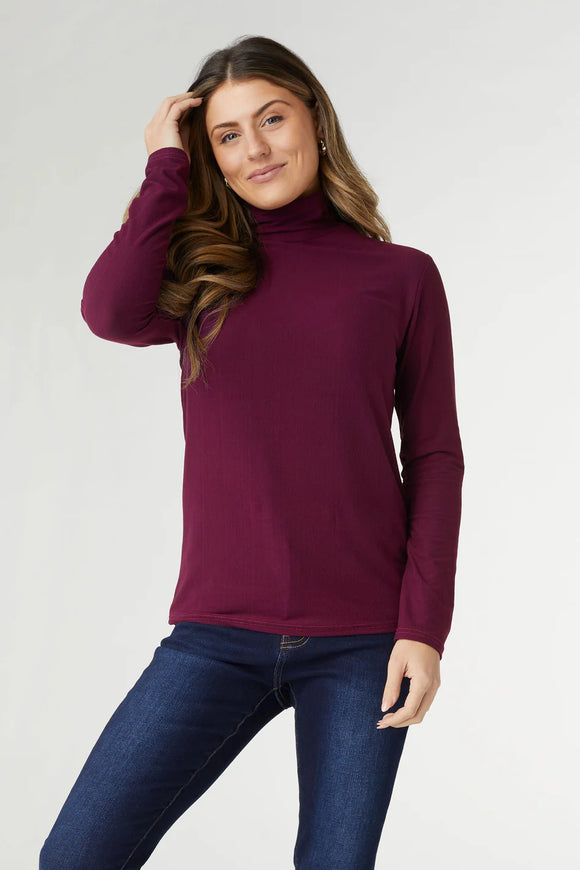 Reign Long Sleeve Turtleneck - Wine | S/M-2XL