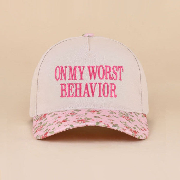 Floral On My Worst Behavior Hat