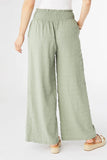 Lillian Flowy Textured Pant with Cinched Waist - Sage