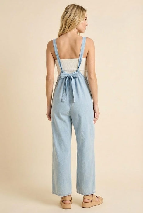 Ribbon Back Halter Neck Jumpsuit