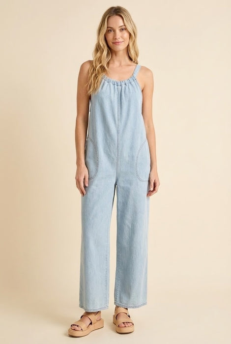 Ribbon Back Halter Neck Jumpsuit