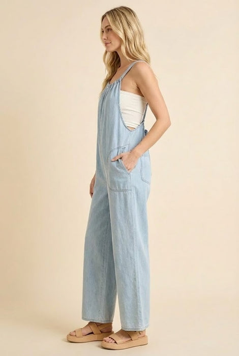 Ribbon Back Halter Neck Jumpsuit
