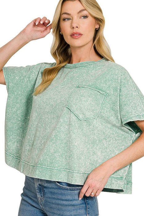 Blue Halo Washed Oversized Top