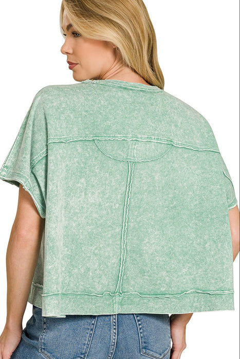 Blue Halo Washed Oversized Top