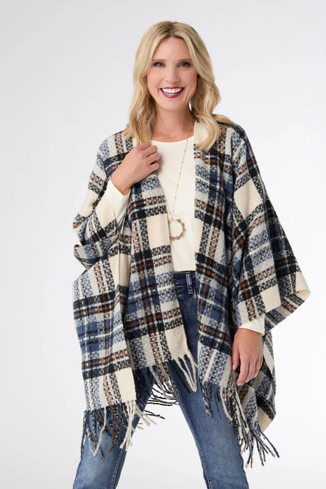 Blue + Nutmeg Plaid Wrap