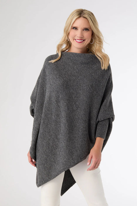 Dylan Sweater Poncho - Charcoal