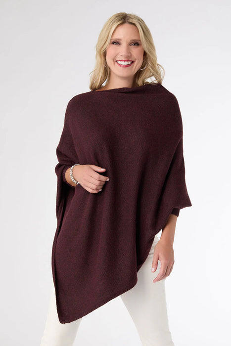 Dylan Sweater Poncho - Merlot