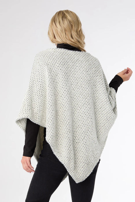 Christa Eyelash Poncho - Cream/Black