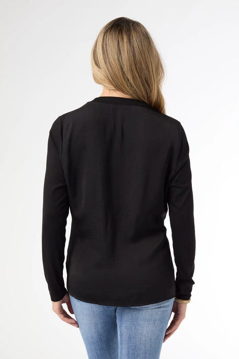 Dylane Long Sleeve Baby Mock Neck Top - Black