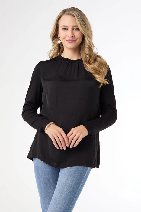Dylane Long Sleeve Baby Mock Neck Top - Black