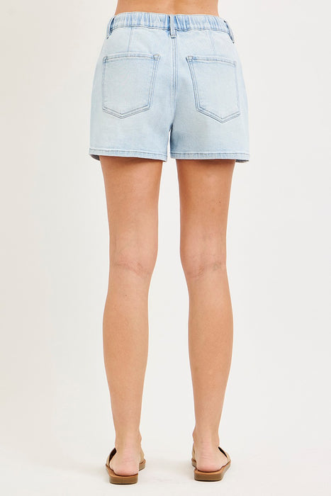 Elastic Band Slouchy Front Tie Detail Shorts