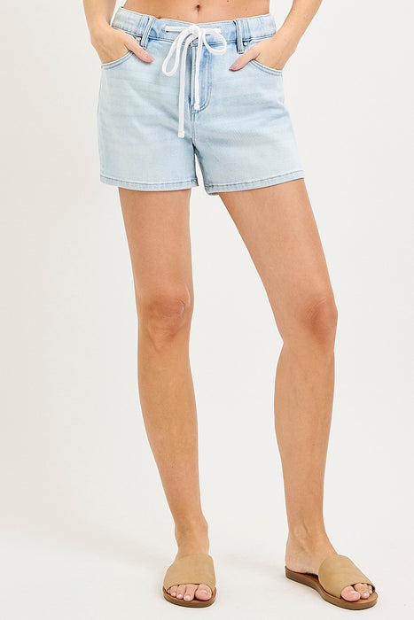 Elastic Band Slouchy Front Tie Detail Shorts