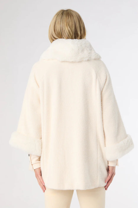 Janara 3/4 Sleeve Button Wrap - Winter White