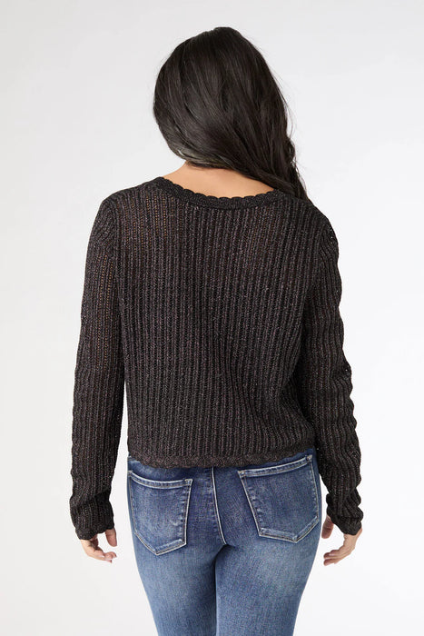 Jodilyn Open Knit Cardigan with Lurex