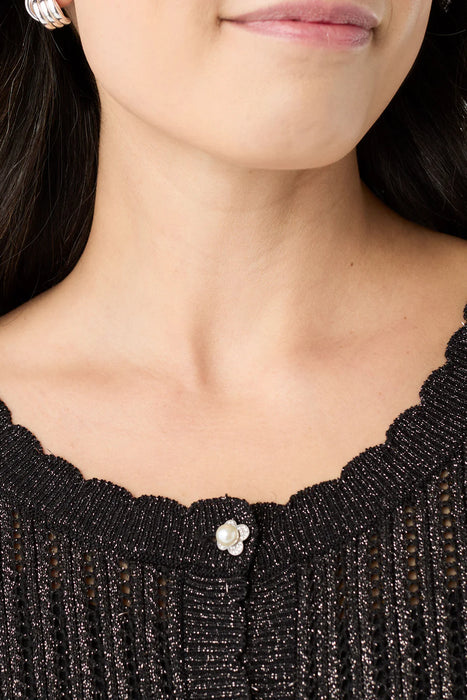 Jodilyn Open Knit Cardigan with Lurex