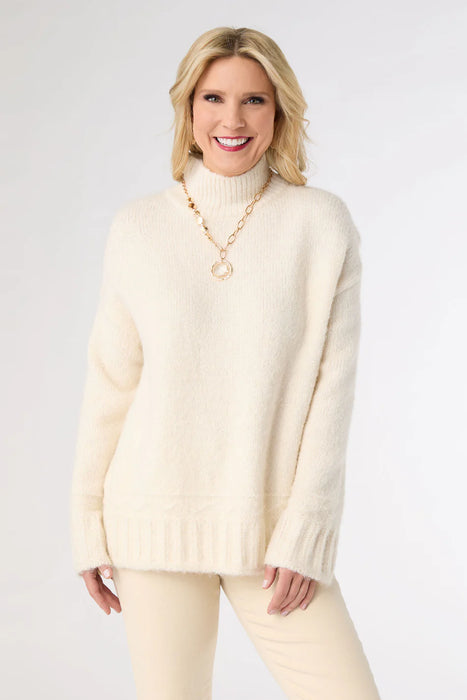 Joyce Long Sleeve Mock Neck Sweater Winter White