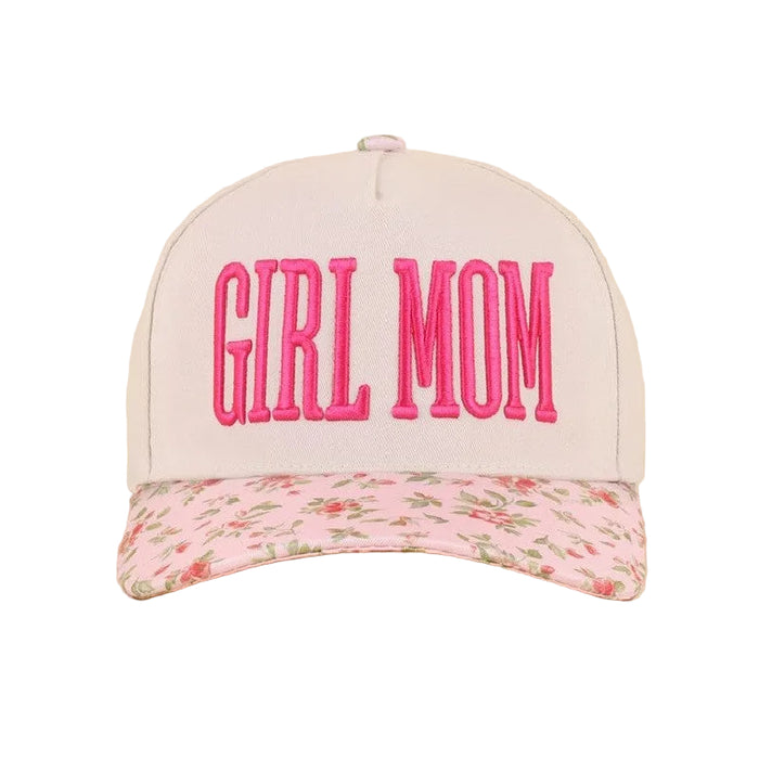 Pink Floral Girl Mom Two Tone Snapback Hat