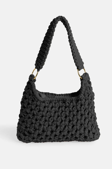 Black Brynley Crochet Mini Tote