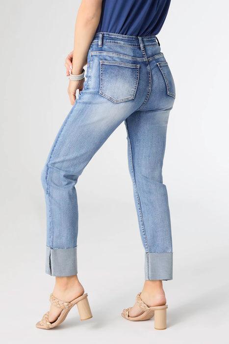 Everstretch Straight Ankle Wide Cuff Denim Jeans