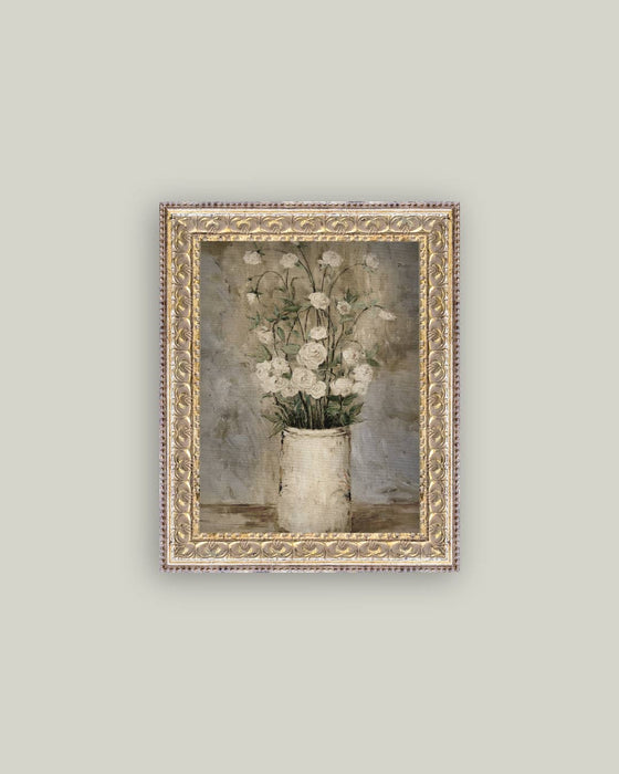 Long Stem Roses Framed Antique Art