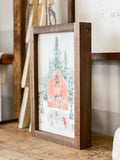 Large Winter Barn Scene | Christmas Framed Wall Art