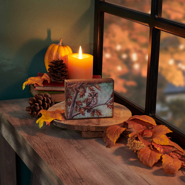 Fall Owl Block Sign