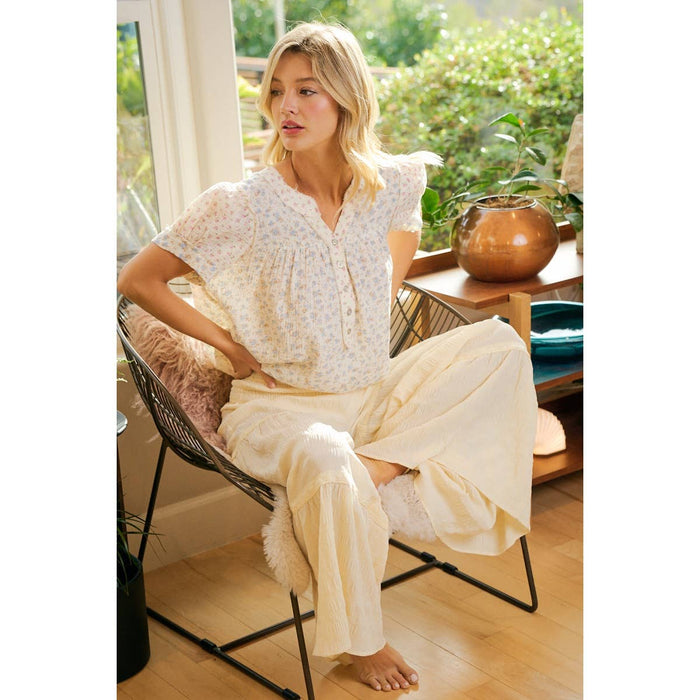 Floral Crinkle Top