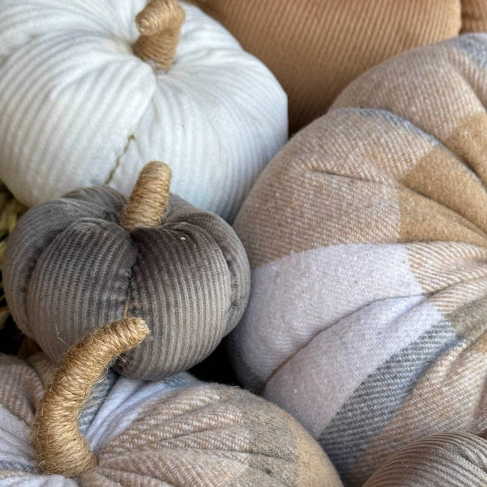 Small Gray Corduroy Pumpkin