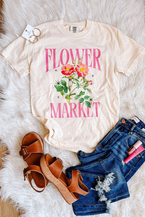 Spring Flower Market Graphic Tee - Ivory