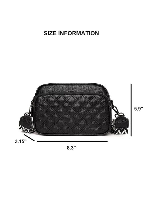 Quilted Vegan Leather Crossbody Camera Bag