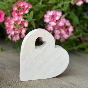 White Wash Cutout Heart Sitter