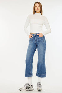 High Rise Relaxed Cropped Flare Jeans Kan Can