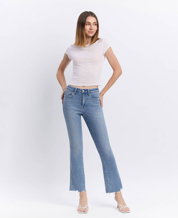 Lovervet High Rise Raw Hem Kick Flare Jeans LV1709