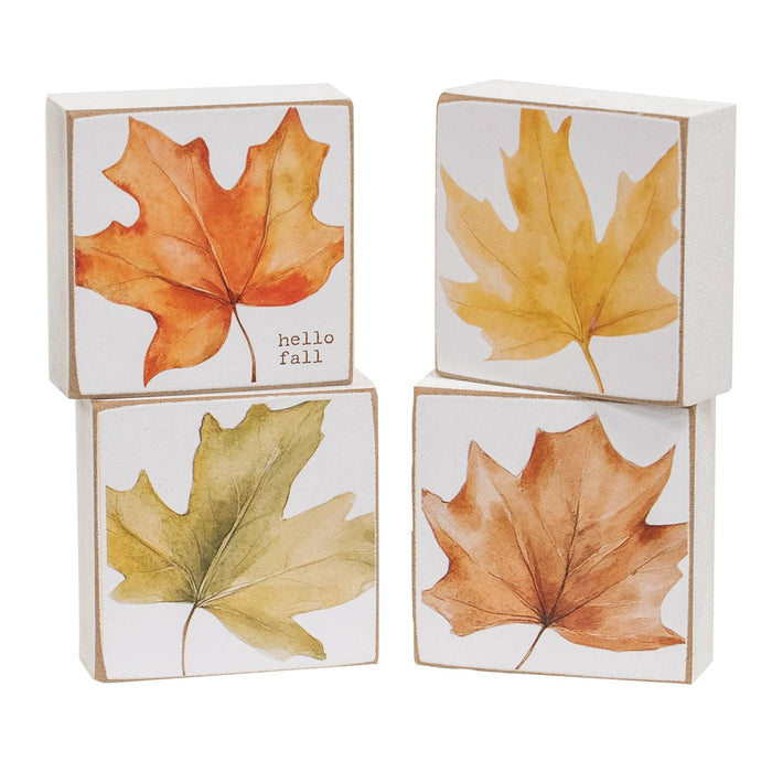 Hello Fall Watercolor Leaf 2" Sq. Blocks