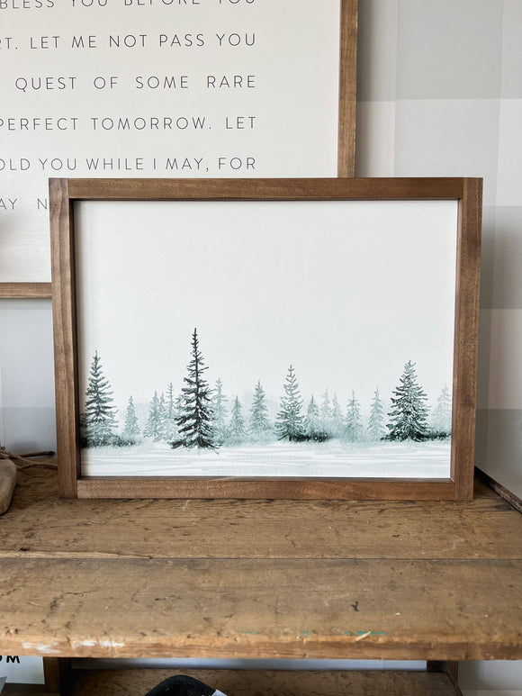 Winter Tree Landscape | Framed Wall Art