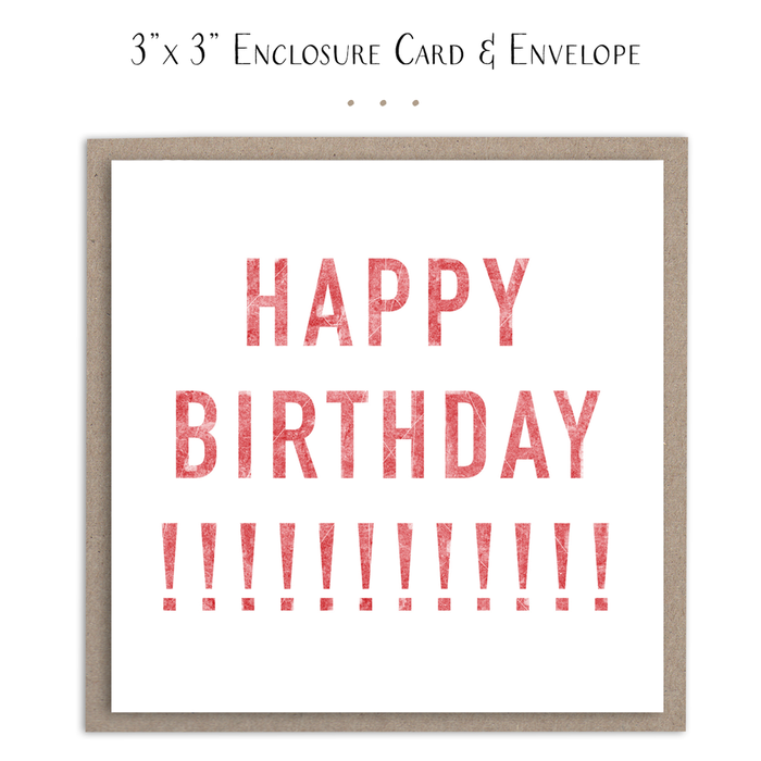 Happy Birthday Vintage Red Mini Card