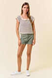 Striped Crochet Knit Top