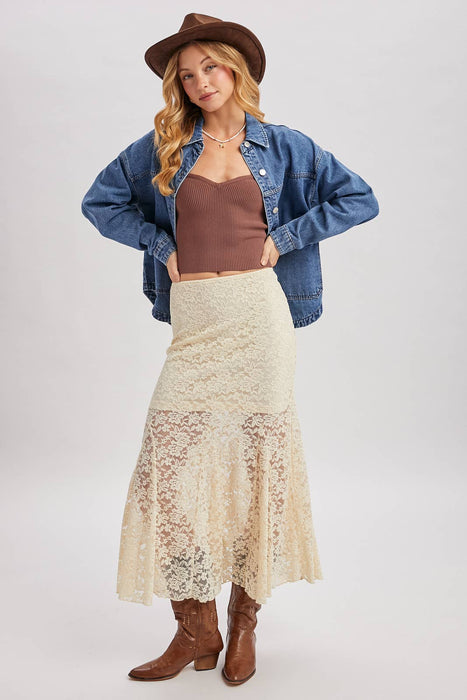 Denim Button Down Shacket w/ Pockets