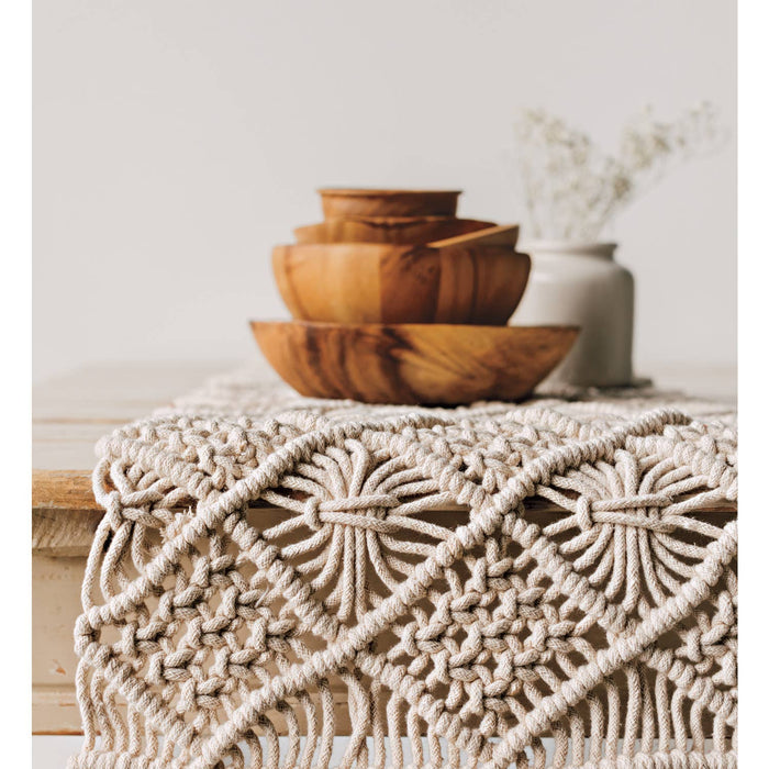 Natural Macrame Table Runner