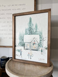 Large Winter House Scene | Christmas Wall Decor