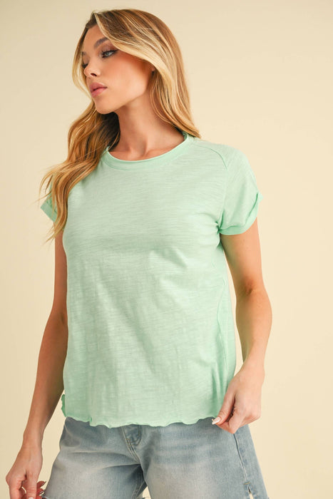 Mint Crew Neck Cotton Tee