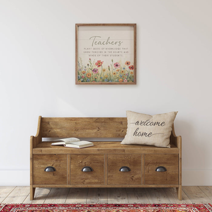 Teachers Plant Seeds Flowers Framed Wall Sign